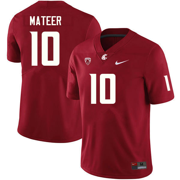 Men #10 John Mateer Washington State Cougars College Football Jerseys Sale-Crimson